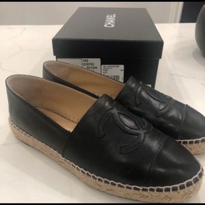 ❌SOLD❌CHANEL black leather espadrilles - PRISTINE CONDITION